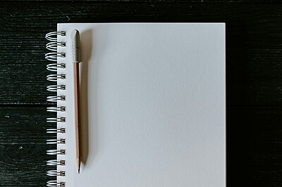 Notebook with blank page