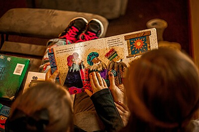 Grandparents reading